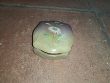 Schmuckschatulle Schatulle Alabaster Marmor Speckstein Blume Vintage Retro