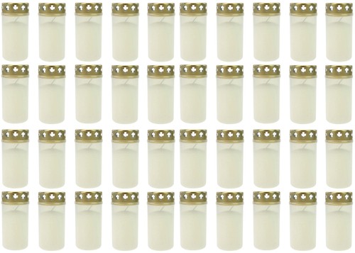 40x grabkerzen weiss - weiss, |