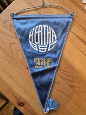 Großer Fußball Wimpel 80er Jahre signiert Hertha BSC Berlin u.a. Frank Wormuth