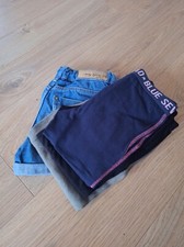 kurze Hosen Mädchen 4 Stk., Jeans+Stoff, Größe 122/128/134, schwarz+grün+blau