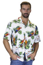 PLA Original Hawaiihemd Kakadu Kakadu weiß