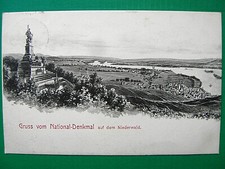 AK  Gruss vom National-Denkmal auf dem Niederwald ( RÜDESHEIM ) 1909 gelaufen