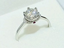  1.12 Carat !! Diamant BRILLANT-RING, 585 Weißgold, mit Zertifikat 