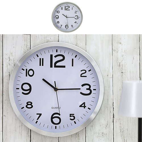 Wanduhr ø30 silber - analog, uhr