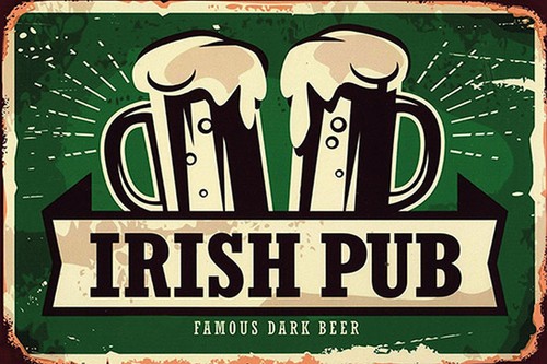 Holzschild 18x12 irish - irish, pub