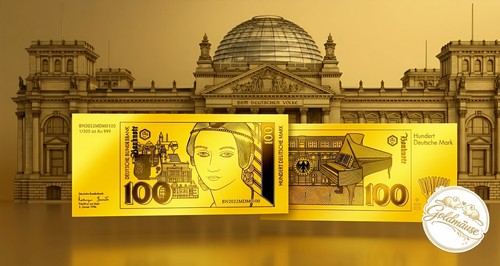 100 mark gold banknote - 100, gold-banknote