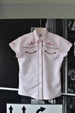 Ranger's Mädchen kurzarm Westernbluse Gr.12 Rosa Neu