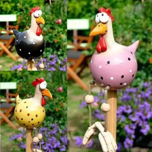 Huhn gartenstecker harz figur - gartenstecker,
