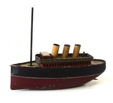 Antikes Blech Schiff von Bing Dampfer vor 1945
