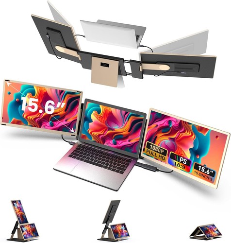 Tragbarer dreifach monitor - tragbarer, dreifach-monitor