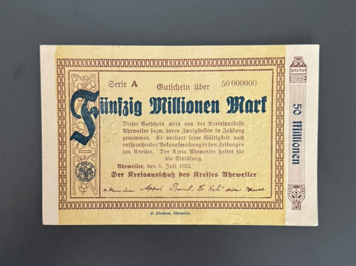 Notgeld ahrweiler millionen - ahrweiler,, 5