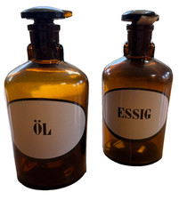 Essig & Öl-Flaschen, mit Ausgießer, "Apotheken-Design"; 250ml