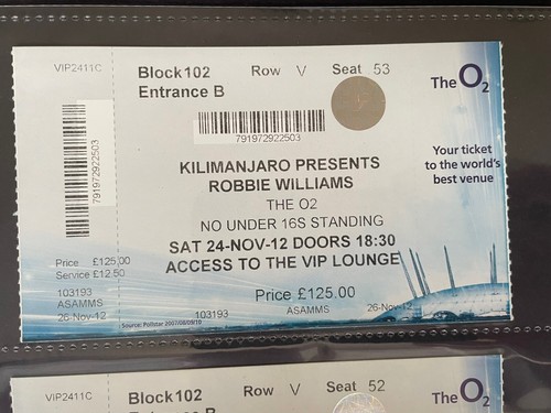 Robbie williams ticket - robbie,