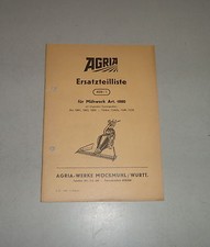 Teilekatalog / Ersatzteilliste Agria Mähwerk Art. 1880 - Stand 1957