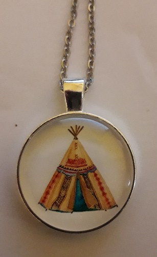 Halskette indianer tipi - halskette,