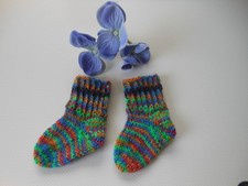 Puppensocken gestrickt handgestrickt NEU Fußl. ca. 6 cm ungedehnt Puppenkleidung