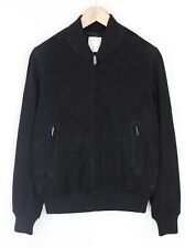 SANDRO Monaco Jacke Herren Klein Ziegenleder Wildleder Bomber Gefüttert Taschen