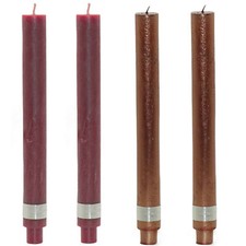 8 Stk PTMD Stabkerzen 280x30mm Rustik XL Tafelkerzen mit Zapfenfuß (2 Pack x4er)