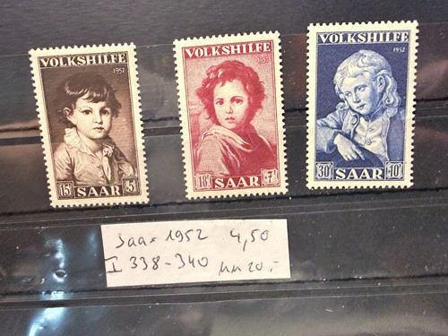 Saarland 1952 338 340 - 1952, mi.-nr.