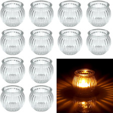 12 Stück Teelichthalter Glas