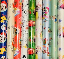9 Rollen Kinder Disney Weihnachts Geschenkpapier 200 x 70 cm Mädchen Jungen