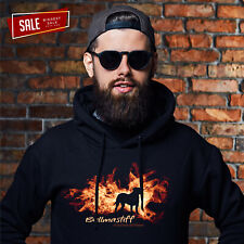 SALE Bullmastiff Feuer und Flamme Sweatshirt Unisex Hoodie L Hundemotiv