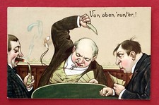 Prägedruck AK SKAT Karten um 1910 Von oben runter! Typen beim Skat spiel ( 78031
