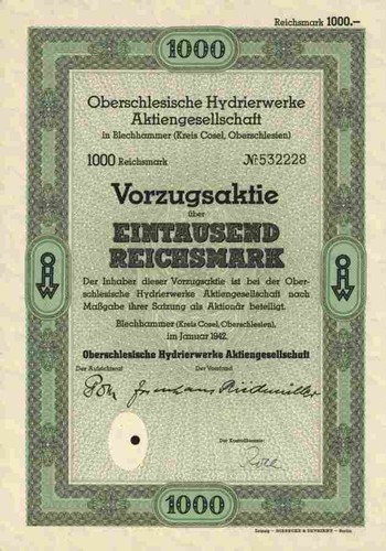 Oberschlesische hydrierwerke - oberschlesische,