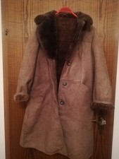 Lammfell Mantel Gr. M/L Damen Unisex Winter Vintage Wildleder Handarbeit Naturpr