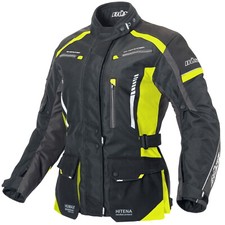 Büse Torino II Textiljacke schwarz/neongelb Damen Motorradjacke wasserdicht