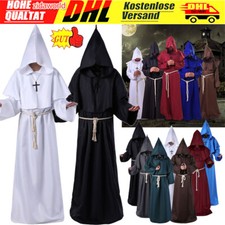 Halloween Mönch Kostüm Mönchskutte Karneval Geistlicher Priester Umhang Hoodies✅