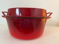 Le Creuset Bräter Doufeu 26 cm rund rot Topf Kochtopf 5,5 Liter  guter Zustand