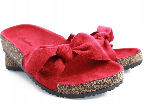Rote hausschuhe mit schleife - rote,