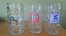 Bierkrug Glaskrug 3 Stück 1 Liter LÖWENBRÄU,  AUGUSTA BRÄU, ERLBRÄU