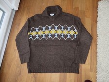 Schöner ESPRIT Gr. S/ 36 Rautenmuster V-Ausschnitt mit Kragen braunmeliert top