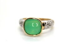 GOLDJUNGE69 * SOGNI D`ORO EDELSTEIN RING (18) CHRYSOPRAS &DIAMANT 333er GELBGOLD