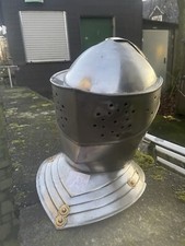 RITTERHELM / Schöner verzierter Ritterhelm Mit Scharnier / LARP / Deko