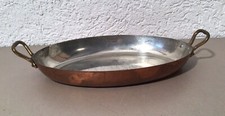 Kupferpfanne, verzinnt ? Oval  30,5 x 4 cm Made in France