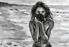 ORIGINAL Akt Aquarell A3