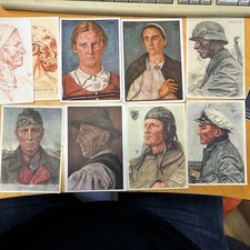 Wehrmacht Postkarten Spende für VDA-Schulsammlung 1940, 9 Stück