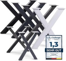 HOLZBRINK Tischgestell X-Form Metall pulverbeschichtet Tischbein Bodenschoner
