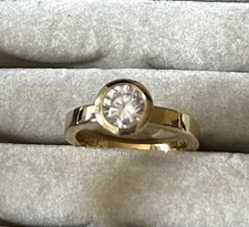 Ring Jette Solitaire 925er Silber gelbgold vergoldet  Gr. 55