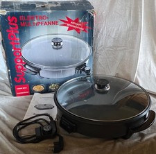 SUPPORTPLUS Elektro Mulipfanne 1500 W Glasdeckel Pfanne Servierpfanne