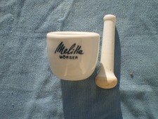 selten alt antik Melitta Porzellan Mörser mit Stößel