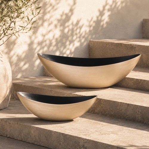 Pflanzschale oval champagner - pflanzschale,