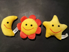 3 schöne Stofftiere Kuscheltiere Schmusetiere Plüschtiere  Sonne, Mond + Stern