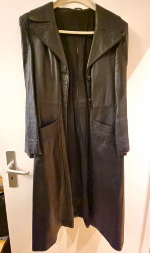 Damen ledermantel schwarz lang - damen,