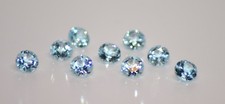 Topas Edelsteine, Brillant Blau, Rund – 9 Stück, insgesamt 13,9 Karat, 7x7 mm