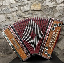 Steirische Harmonika Alpenklang G C F B Neuwertig 