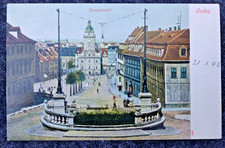 alte Lithografie Postkarte Hauptmarkt in Gotha unbeschrieben
